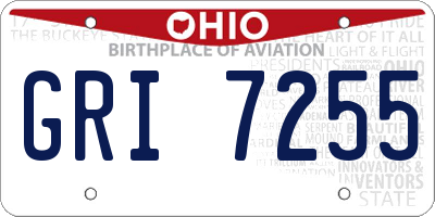 OH license plate GRI7255