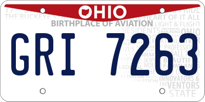 OH license plate GRI7263