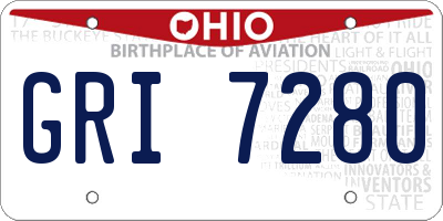 OH license plate GRI7280