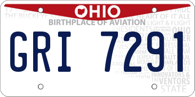 OH license plate GRI7291