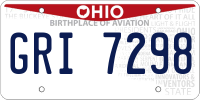 OH license plate GRI7298
