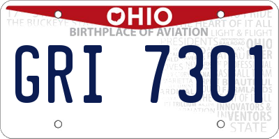 OH license plate GRI7301
