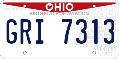 OH license plate GRI7313
