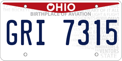 OH license plate GRI7315