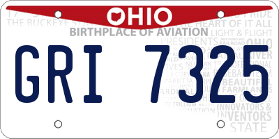 OH license plate GRI7325