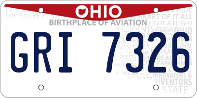 OH license plate GRI7326