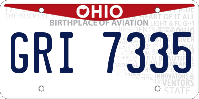 OH license plate GRI7335