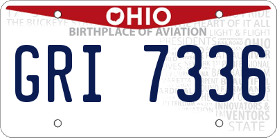 OH license plate GRI7336
