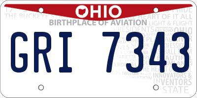 OH license plate GRI7343