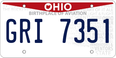 OH license plate GRI7351