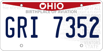 OH license plate GRI7352