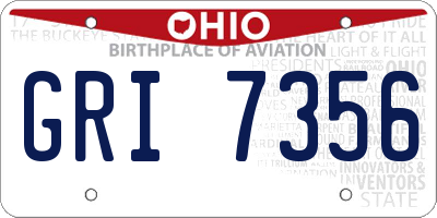 OH license plate GRI7356