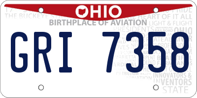 OH license plate GRI7358