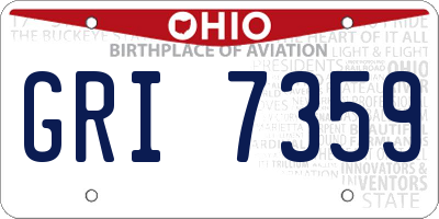 OH license plate GRI7359