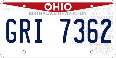 OH license plate GRI7362