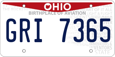 OH license plate GRI7365