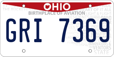 OH license plate GRI7369