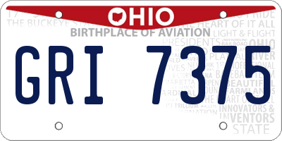 OH license plate GRI7375