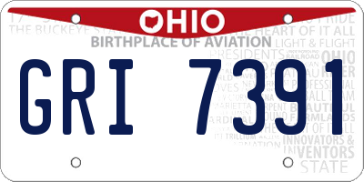 OH license plate GRI7391