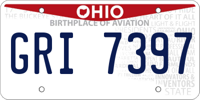 OH license plate GRI7397
