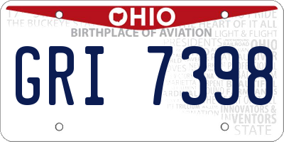 OH license plate GRI7398