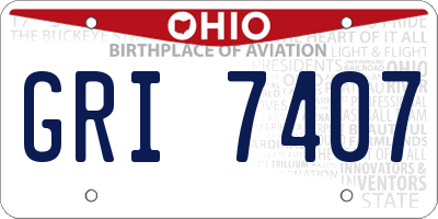 OH license plate GRI7407