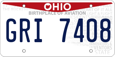 OH license plate GRI7408