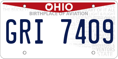 OH license plate GRI7409