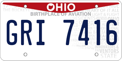 OH license plate GRI7416