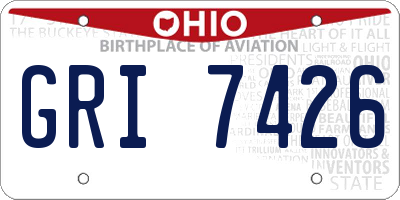 OH license plate GRI7426