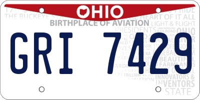 OH license plate GRI7429