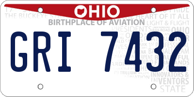 OH license plate GRI7432