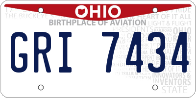 OH license plate GRI7434