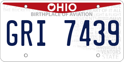 OH license plate GRI7439