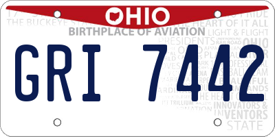 OH license plate GRI7442