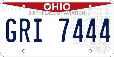 OH license plate GRI7444