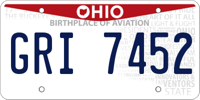OH license plate GRI7452