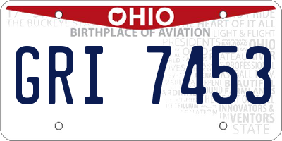 OH license plate GRI7453