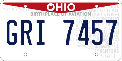 OH license plate GRI7457