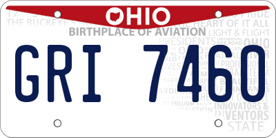 OH license plate GRI7460