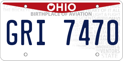 OH license plate GRI7470