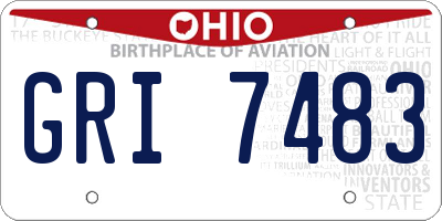 OH license plate GRI7483