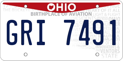 OH license plate GRI7491