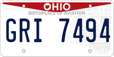 OH license plate GRI7494