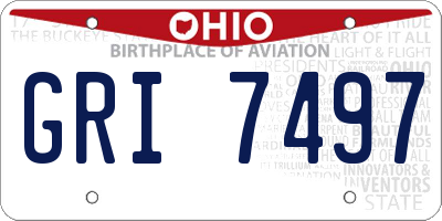 OH license plate GRI7497