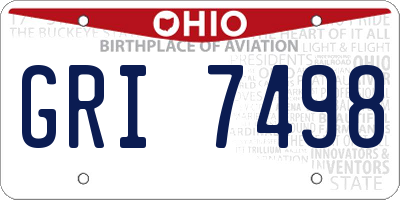 OH license plate GRI7498