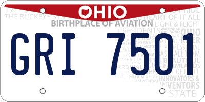 OH license plate GRI7501