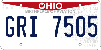 OH license plate GRI7505