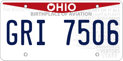OH license plate GRI7506