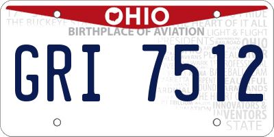 OH license plate GRI7512